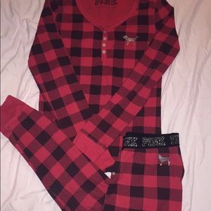 Victoria’s Secret PINK plaid/flannel pajama set L